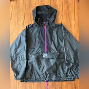 Nike Women's Black Raincoat with Pink Accents